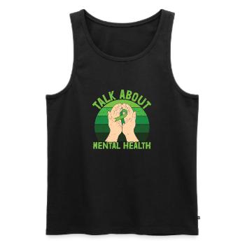 Talk About Mental Health - Men's Premium Organic Tank Top - black - Front - Michal (187cm)