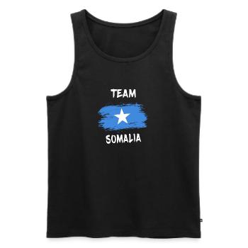 Team Somalia - Männer Premium Bio Tank Top - Schwarz - Vorne - AI Model Male 178 light (178cm)