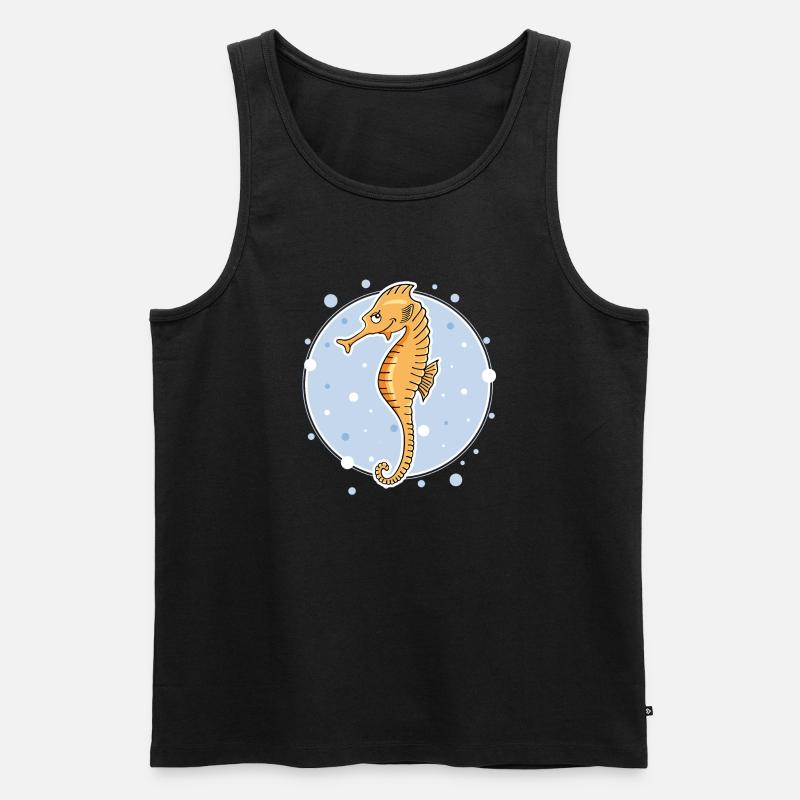 Seepferdchen - Männer Premium Bio Tank Top - Schwarz