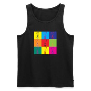 Pop Art Woman Retro Art Gift - Men's Premium Organic Tank Top - black - Front - Michal (187cm)