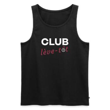 Club lève-tôt - Débardeur bio Premium Homme - noir - Devant - Michal (187cm)