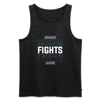 Mental Health Niemand Kämpft Allein - Männer Premium Bio Tank Top - Schwarz - Vorne - Michal (187cm)