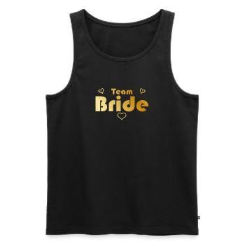 Équipe Bride Or - Débardeur bio Premium Homme - noir - Devant - Michal (187cm)