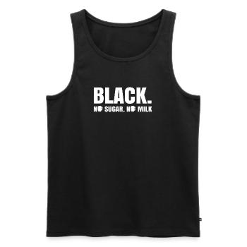 Coffee Drinking Coffee Cup Coffee Lover Saying - Men's Premium Organic Tank Top - black - Front - AI Model Male 178 light (178cm)