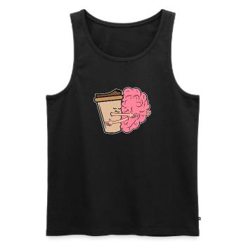 Coffee Drink coffee lovers Coffee drinkers - Men's Premium Organic Tank Top - black - Front - AI Model Male 178 light (178cm)