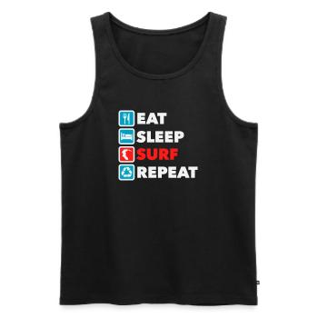 Eat Sleep Surf Repeat - Men's Premium Organic Tank Top - black - Front - AI Model Male 178 light (178cm)