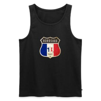 Bordeaux Frankreich Wappen Flaggen Design - Männer Premium Bio Tank Top - Schwarz - Vorne - Michal (187cm)