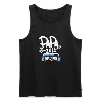 Papa 2023 - Vater 2023 loading Sohn - Männer Premium Bio Tank Top - Schwarz - Vorne - Michal (187cm)