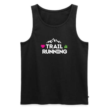 I Love Trail Running - Men's Premium Organic Tank Top - black - Front - Michal (187cm)