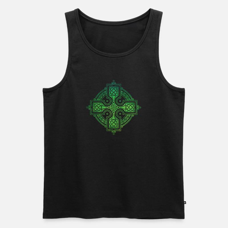 Celtic Cross - Männer Premium Bio Tank Top - Schwarz