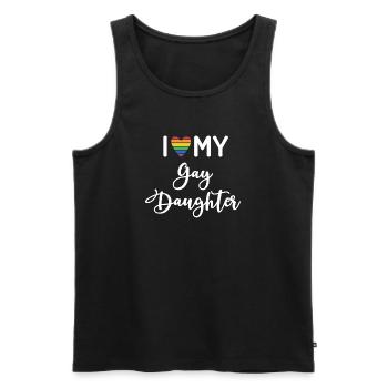 Ich liebe meine schwule Tochter - Männer Premium Bio Tank Top - Schwarz - Vorne - Michal (187cm)