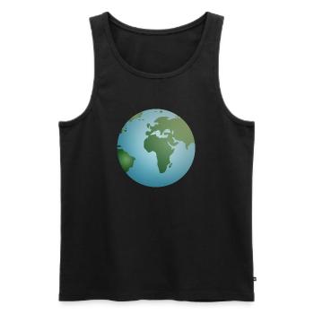 planète bleue Terre avec des continents verts - Débardeur bio Premium Homme - noir - Devant - AI Model Male 178 light (178cm)
