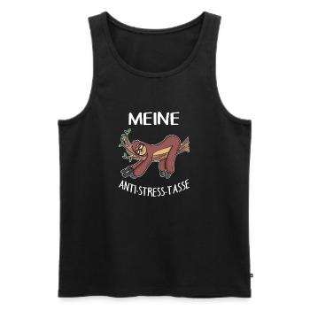 Tasse Faultier Kaffeetasse - Männer Premium Bio Tank Top - Schwarz - Vorne - Michal (187cm)