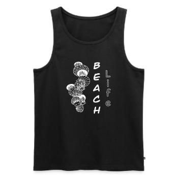 Beach Life - Men's Premium Organic Tank Top - black - Front - Michal (187cm)