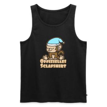 Offizielles Schlafshirt süßes Äffchen - Männer Premium Bio Tank Top - Schwarz - Vorne - Michal (187cm)