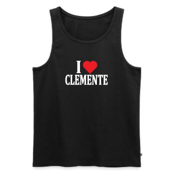 T-Shirt Ich liebe Clemente T-Shirt Geschenkidee - Männer Premium Bio Tank Top - Schwarz - Vorne - Michal (187cm)