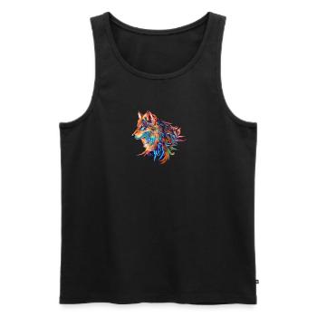 Wolf - Men's Premium Organic Tank Top - black - Front - Michal (187cm)
