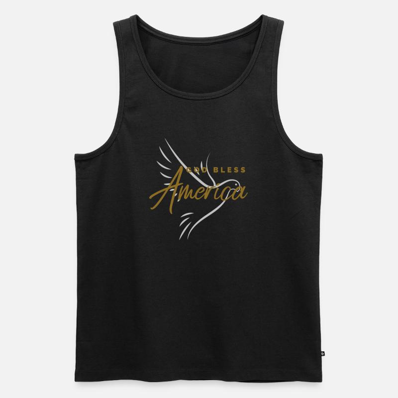 GOD BLESS AMERICA - Männer Premium Bio Tank Top - Schwarz