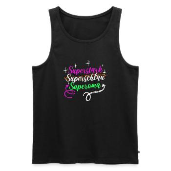 Superoma Spruch Großmutter Oma Rentnerin - Männer Premium Bio Tank Top - Schwarz - Vorne - Michal (187cm)