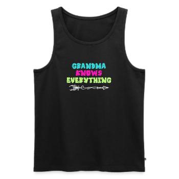 Grand-mère Grand-mère Vieille femme Déclaration - Débardeur bio Premium Homme - noir - Devant - AI Model Male 178 light (178cm)