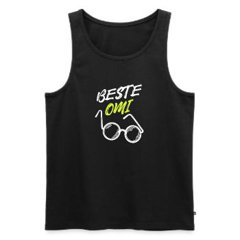 Beste Omi Oma Seniorin Brille Großmutter Statement - Männer Premium Bio Tank Top - Schwarz - Vorne - AI Model Male 178 light (178cm)