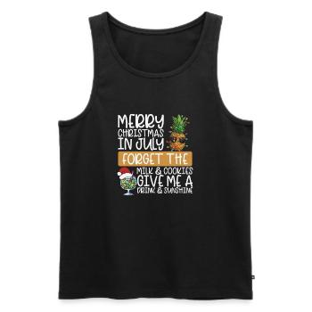 Pineapple Merry Christmas in July - Men's Premium Organic Tank Top - black - Front - Michal (187cm)