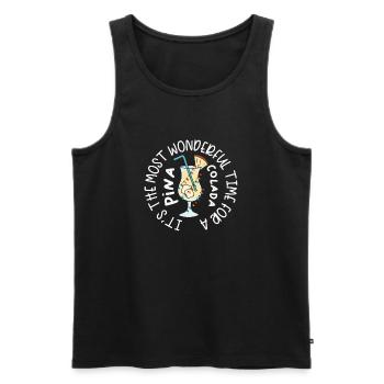 Weihnachtscocktail Pina Colada Tropical - Männer Premium Bio Tank Top - Schwarz - Vorne - AI Model Male 178 light (178cm)