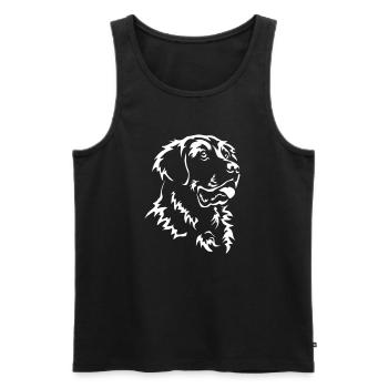 Golden Retriever Head "Black Edition" - Men's Premium Organic Tank Top - black - Front - Michal (187cm)