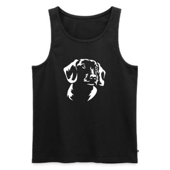 Dackel Kopf "Black Edition" - Männer Premium Bio Tank Top - Schwarz - Vorne - AI Model Male 178 light (178cm)