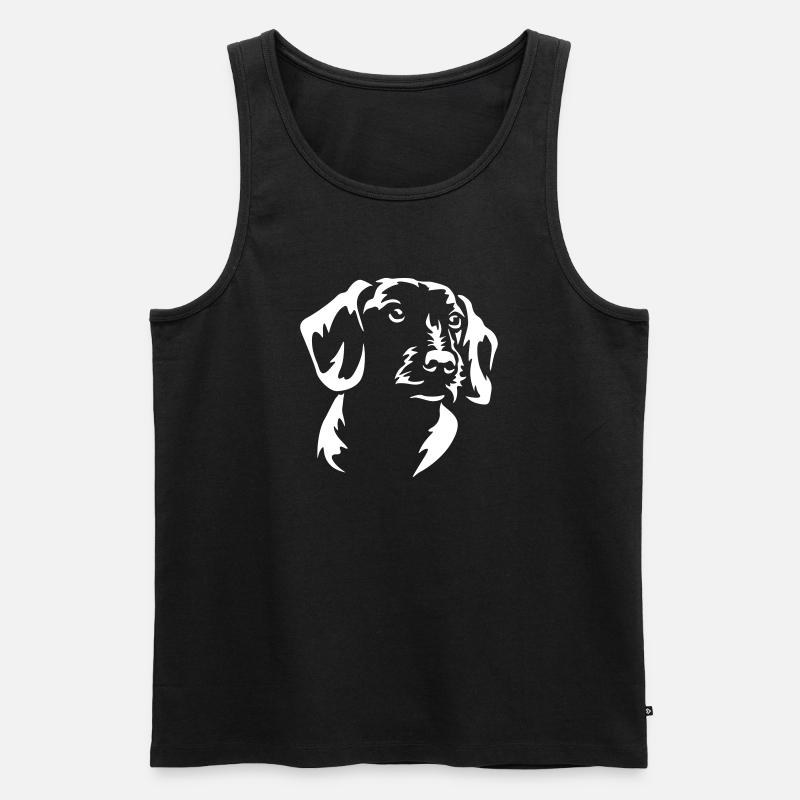 Dackel Kopf "Black Edition" - Männer Premium Bio Tank Top - Schwarz