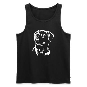 Labrador Head "Black Edition" - Men's Premium Organic Tank Top - black - Front - Michal (187cm)
