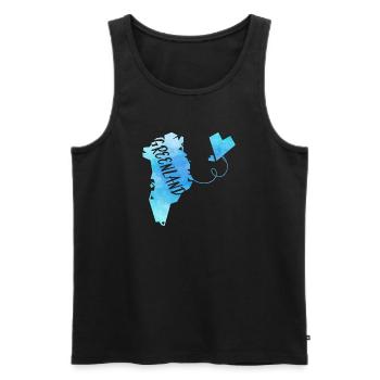 Greenland - Men's Premium Organic Tank Top - black - Front - AI Model Male 178 light (178cm)