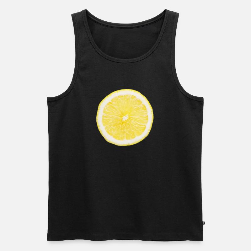 Halbe Zitrone - Männer Premium Bio Tank Top - Schwarz