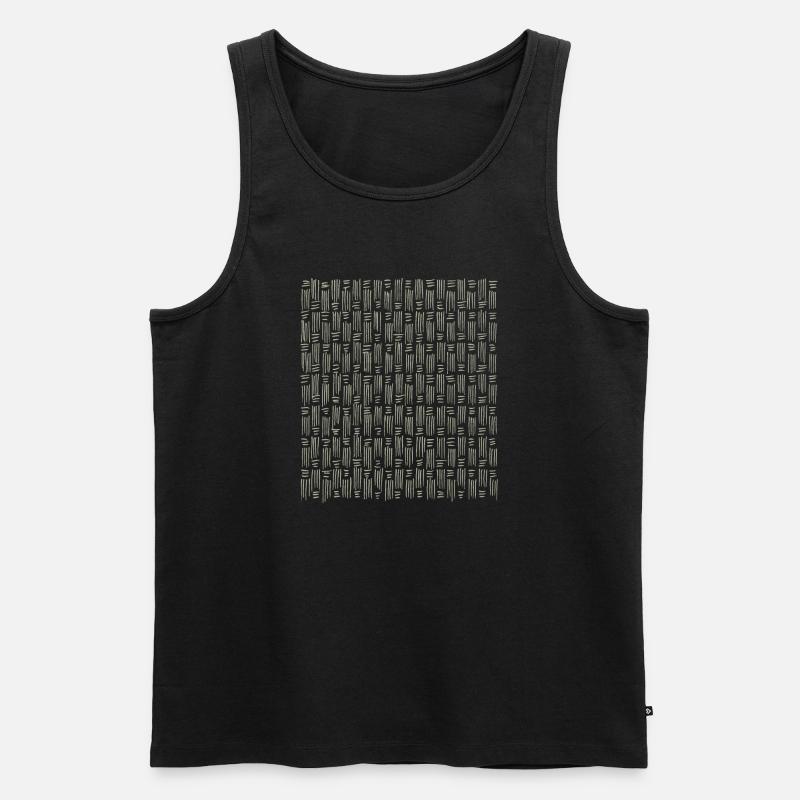 Muster - Khaki - Männer Premium Bio Tank Top - Schwarz