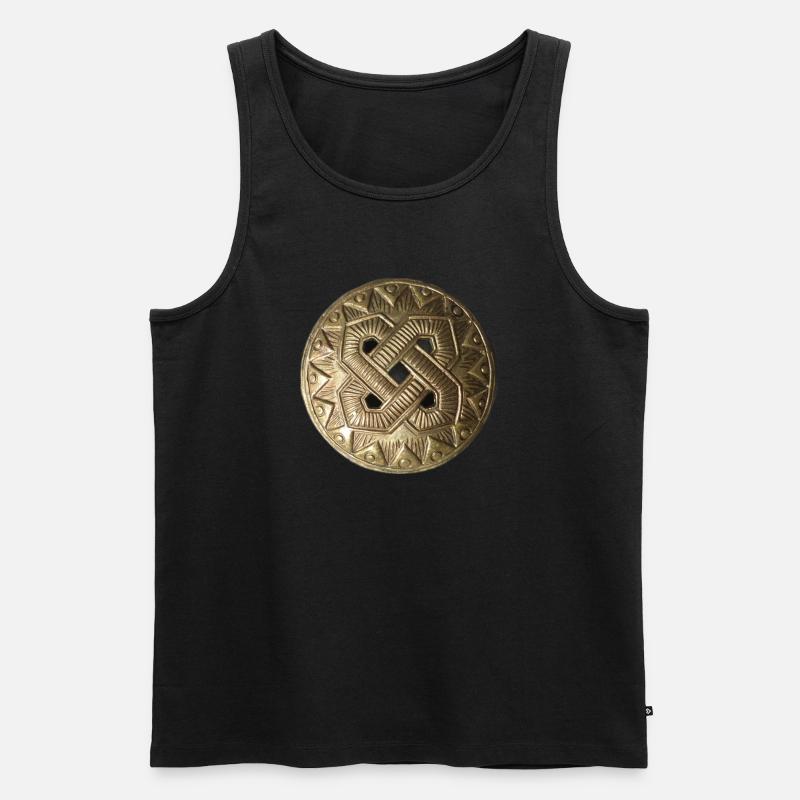 Kaleva bronceornament - Männer Premium Bio Tank Top - Schwarz