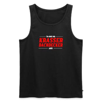 So sieht ein Krasser Dachdecker aus - Männer Premium Bio Tank Top - Schwarz - Vorne - AI Model Male 178 light (178cm)
