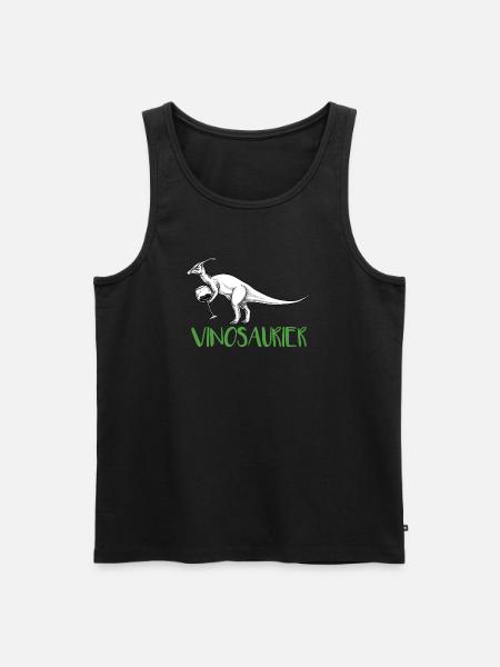 Vinosaurier – lustiges Weinmotiv - Männer Premium Bio Tank Top - Schwarz