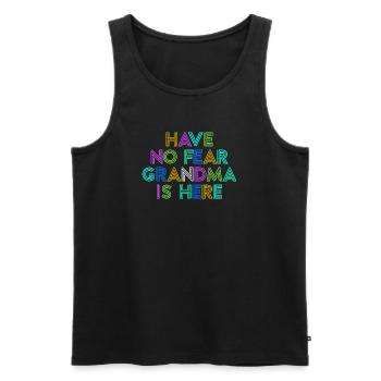 Grandma Cool Statement Grandma Grandmother Grandchild - Men's Premium Organic Tank Top - black - Front - AI Model Male 178 light (178cm)