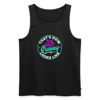 Cool Statement Beste Oma Enkelkind Großmutter - Männer Premium Bio Tank Top - Schwarz - Vorne - AI Model Male 178 light (178cm)