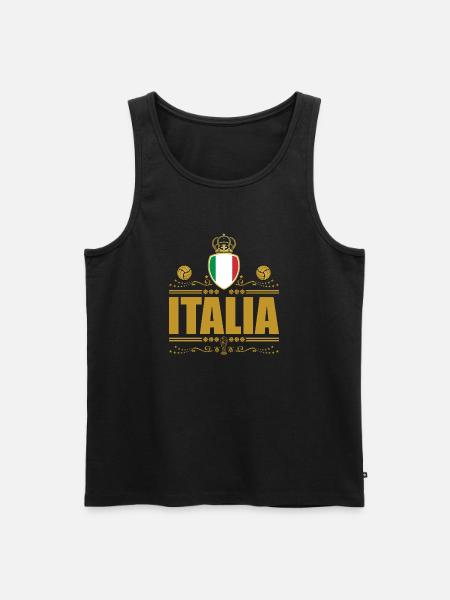 ITALIA CALCIO GOLD VIGNETTE - Men's Premium Organic Tank Top - black