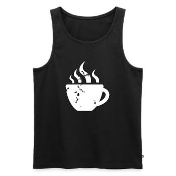 coffee coffee mug retro vintage café icon icon - Men's Premium Organic Tank Top - black - Front - Michal (187cm)