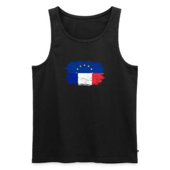 Brushstroke EU France Flag Mashup - Men's Premium Organic Tank Top - black - Front - Michal (187cm)