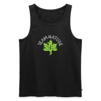 team nature Leaf Green Symbol Logo icon Forest Tree - Men's Premium Organic Tank Top - black - Front - Michal (187cm)