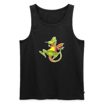 little dragon - Men's Premium Organic Tank Top - black - Front - AI Model Male 178 light (178cm)