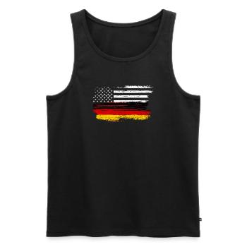 Drapeau Grunge Coup de pinceau - Débardeur bio Premium Homme - noir - Devant - AI Model Male 178 light (178cm)