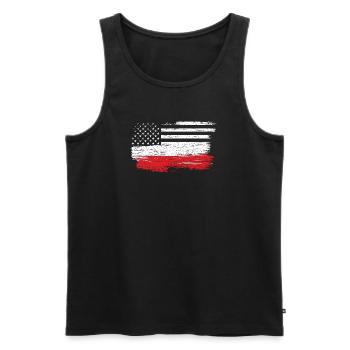 Brushed U.S. Flag Art - Men's Premium Organic Tank Top - black - Front - AI Model Male 178 light (178cm)