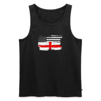 Grunge Flag Fusion USA UK Cross - Men's Premium Organic Tank Top - black - Front - AI Model Male 178 light (178cm)