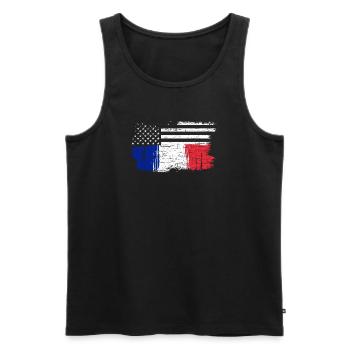 Brush Flag Fusion Stars and Tricolour - Men's Premium Organic Tank Top - black - Front - AI Model Male 178 light (178cm)