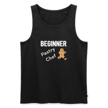Beginner Pastry Chef - Débardeur bio Premium Homme - noir - Devant - AI Model Male 178 light (178cm)