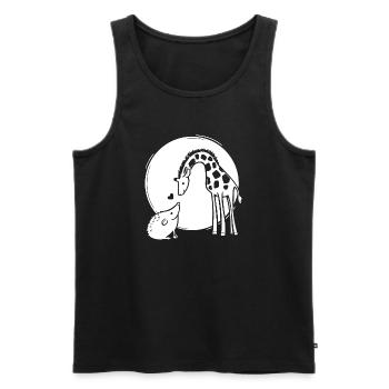 Amour de girafe et hérisson - Débardeur bio Premium Homme - noir - Devant - Michal (187cm)